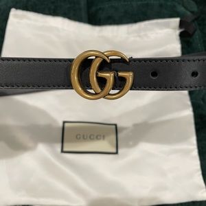 Gucci Marmont Skinny GG Belt (95cm)